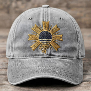 American Outdoor Heritage Embroidered Baseball Cap - Vintage USA Patriotic Hat - 1