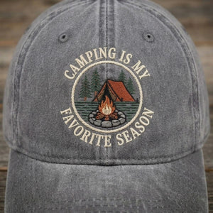 Camping Is My Favorite Season Embroidered Baseball Cap - Vintage Outdoor Camp Hat - 5