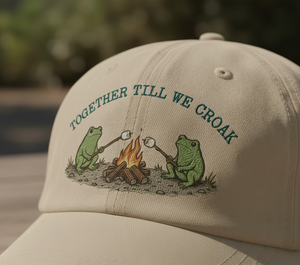 Together Till We Croak Frog Campfire Embroidered Hat Emh - 1