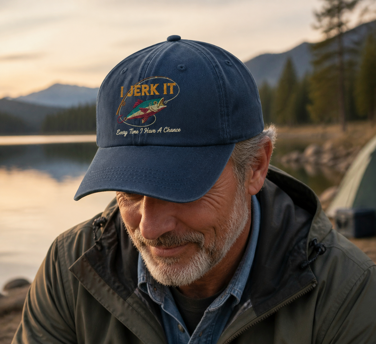 I Jerk It Embroidered Hat, Fishing Jerk Pun, Dirty Fishing, Jerkbait Humor