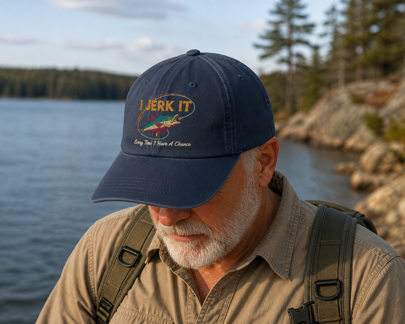 I Jerk It Embroidered Hat, Fishing Jerk Pun, Dirty Fishing, Jerkbait Humor