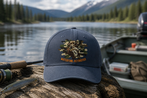 Lab With Duck Embroidered Hat, Retrieving Labrador Hunting Dog Camo Design - 2
