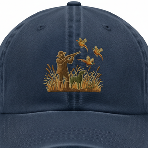 Hunter Dog Silhouette Embroidered Hat, Pheasant Hunting Scene Gift - 5