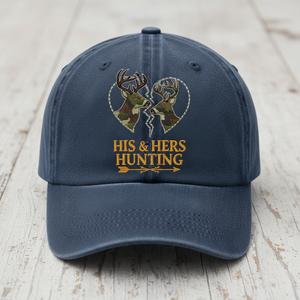 Buck And Doe Heart Hunting Couple Design Embroidered Hat Emh - 1