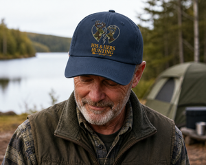 Buck And Doe Heart Hunting Couple Design Embroidered Hat Emh - 2