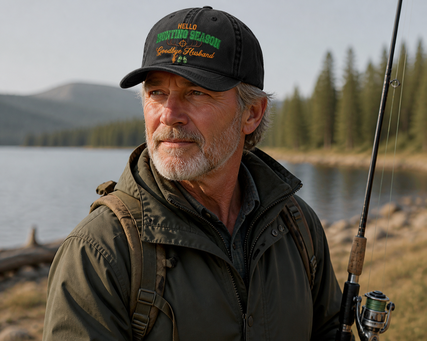 Hello Hunting Season Goodbye Husband Embroidered Hat Funny Wife Hunting Design
