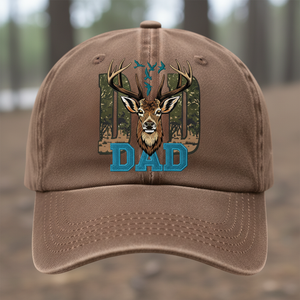 Camo Dad Deer Head Hunting Embroidered Hat - 1