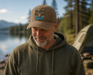 Camo Dad Deer Head Hunting Embroidered Hat - 5