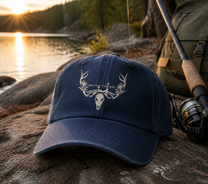 Bowhunter Skull Embroidered Hat Compound Bow Antlers Archery Deer - 3