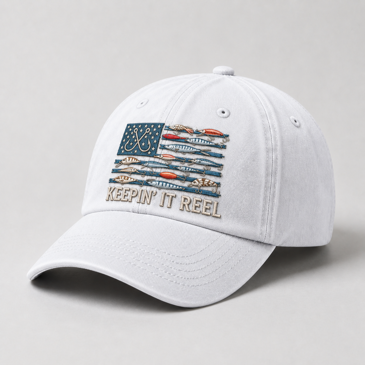 Keepin It Reel Fishing Hat Vintage Fishing Cap Embroidered Dad Hat Fishing Lure