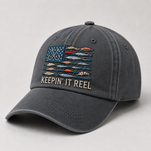 Keepin It Reel Fishing Hat Vintage Fishing Cap Embroidered Dad Hat Fishing Lure - 2