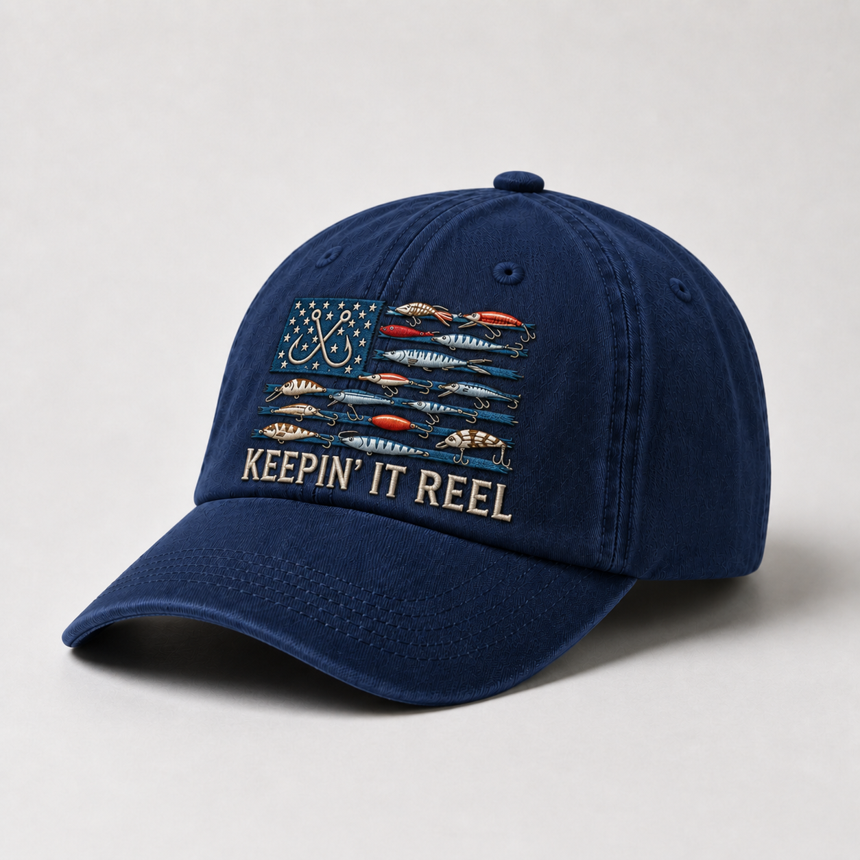 Keepin It Reel Fishing Hat Vintage Fishing Cap Embroidered Dad Hat Fishing Lure