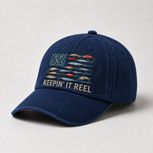 Keepin It Reel Fishing Hat Vintage Fishing Cap Embroidered Dad Hat Fishing Lure - 1