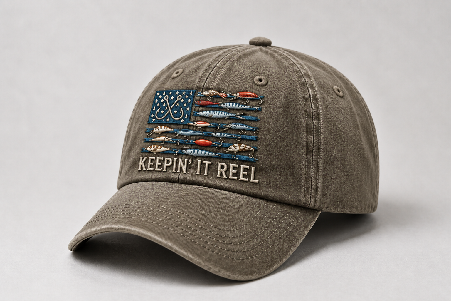 Keepin It Reel Fishing Hat Vintage Fishing Cap Embroidered Dad Hat Fishing Lure