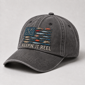 Keepin It Reel Fishing Hat Vintage Fishing Cap Embroidered Dad Hat Fishing Lure - 5