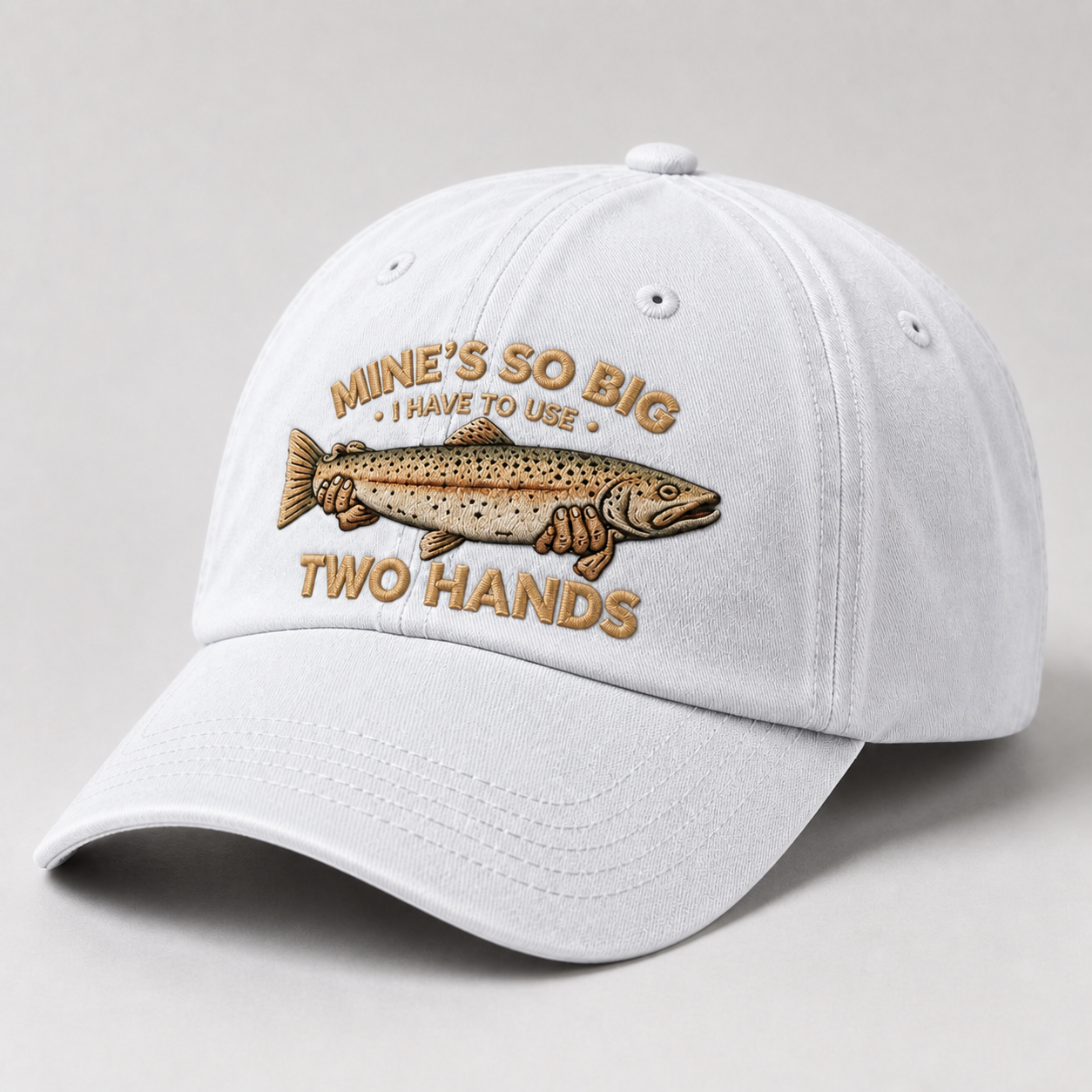Mine'S So Big Funny Fishing Custom Name Hat, Trout Fly Fishing Cap Gift