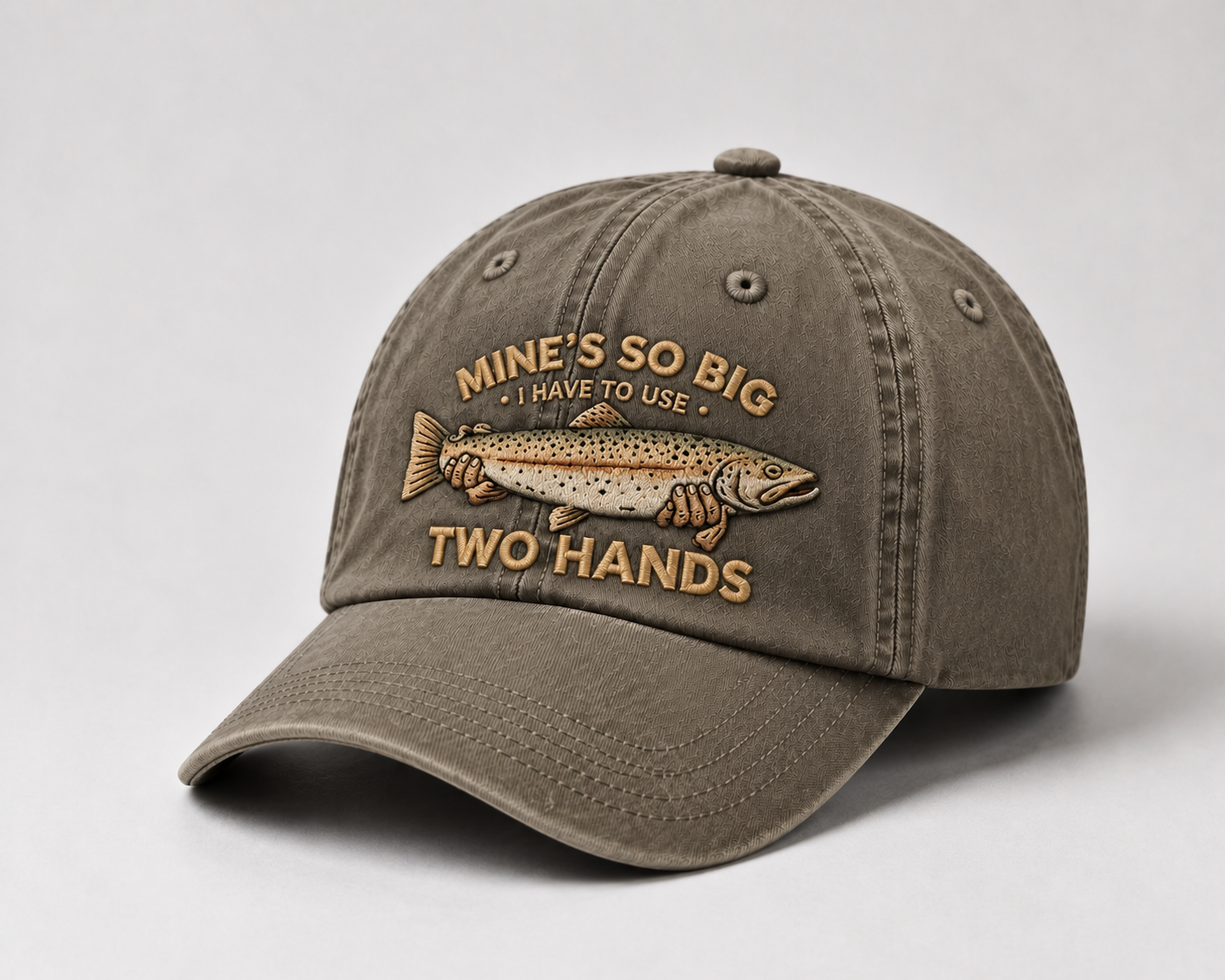 Mine'S So Big Funny Fishing Custom Name Hat, Trout Fly Fishing Cap Gift