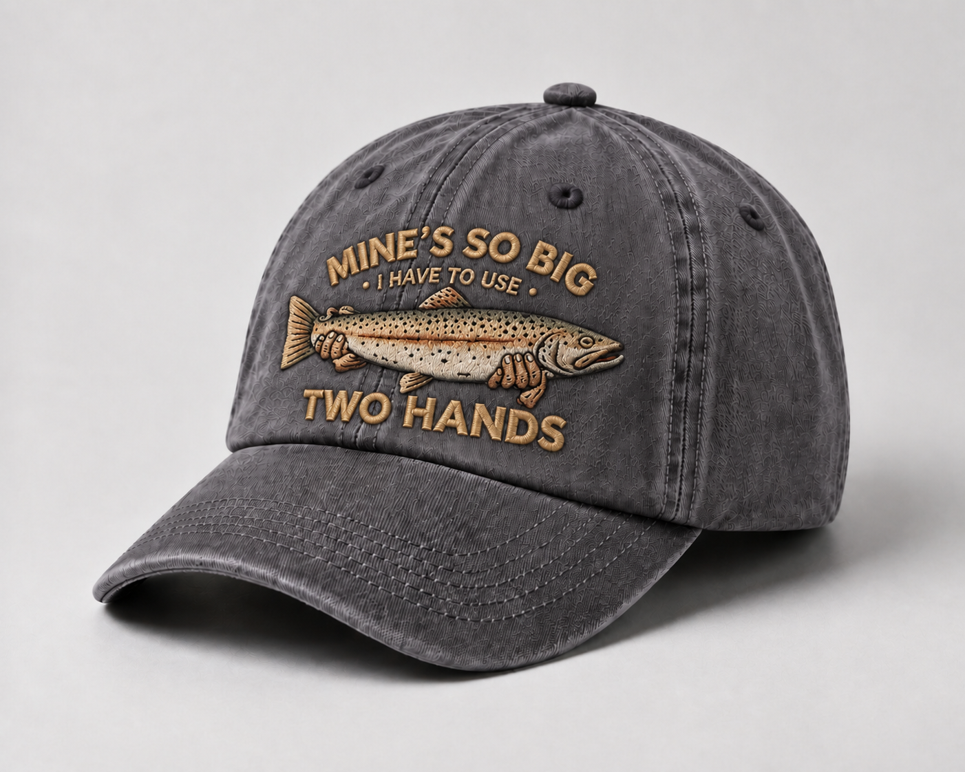 Mine'S So Big Funny Fishing Custom Name Hat, Trout Fly Fishing Cap Gift