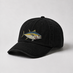 Custom Yellowfin Tuna Embroidered Hat, Personalized Fishing Baseball Cap, Vintage Saltwater Fisherman Gift, Men Fly Fishing Hat - 4