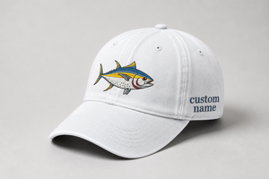 Custom Yellowfin Tuna Embroidered Hat, Personalized Fishing Baseball Cap, Vintage Saltwater Fisherman Gift, Men Fly Fishing Hat - 3