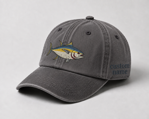 Custom Yellowfin Tuna Embroidered Hat, Personalized Fishing Baseball Cap, Vintage Saltwater Fisherman Gift, Men Fly Fishing Hat - 6