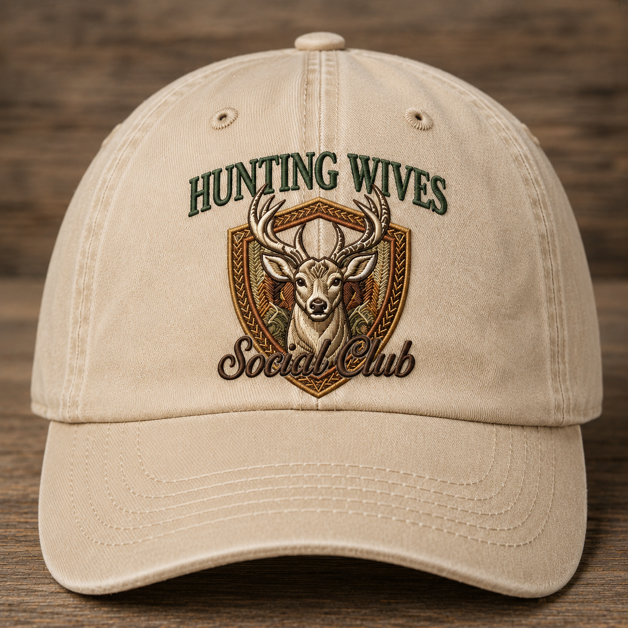 Hunting Wives Social Club Embroidered Baseball Cap - Vintage Deer Hunting Hat