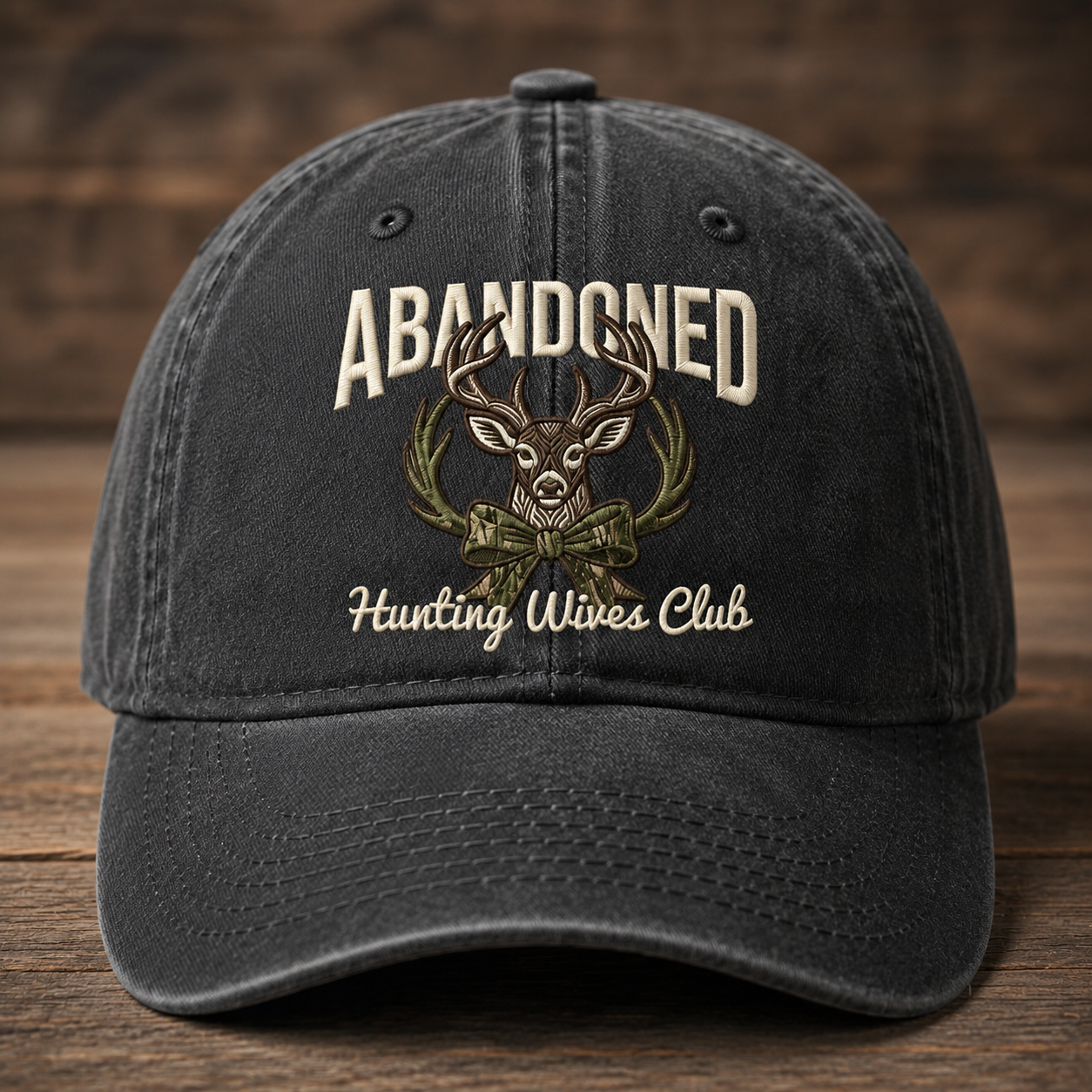 Abandoned Hunting Wives Club Embroidered Baseball Cap - Vintage Deer Hunting Hat