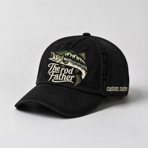 The Rod Father Hat Custom Name Largemouth Bass Embroidered Fishing Hat - 2