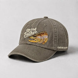 The Rod Father Trout Embroidered Hat, Custom Name Fishing Hat For Fisherman - 6