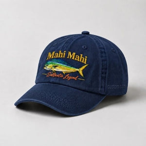 Mahi Mahi Saltwater Legend Custom Name Embroidered Hat Fishing Hat, Dorado Fish Cap - 3