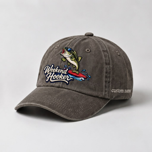 Weekend Hooker Custom Largemouth Bass Embroidered Hat, Surfing Bass Fishing Cap - 5