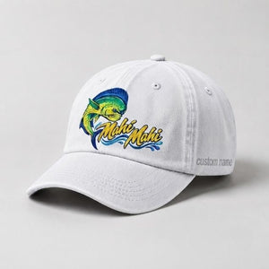 Mahi Mahi Custom Name Embroidered Fishing Hat, Offshore Angler Gift - 4