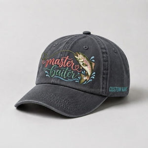 Master Baiter Trout Embroidered Hat, Custom Name Fishing Hat for Women - 1