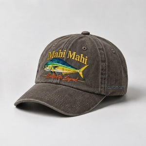 Mahi Mahi Saltwater Legend Custom Name Embroidered Hat Fishing Hat, Dorado Fish Cap - 5