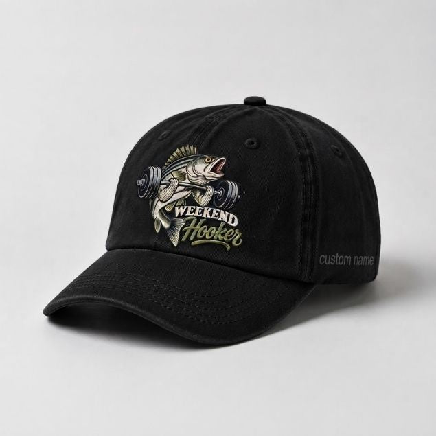Weekend Hooker Hat Custom Name Striped Bass Fishing Embroidered Hat