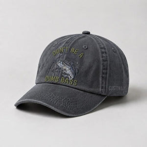 Dont Be A Dumb Bass Hat Custom Name Embroidered Personalized Bass Fishing Dad Hat - 2