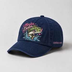 Master Baiter Hat Custom Name Largemouth Bass Embroidered Hat For Woman - 3