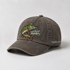 Weekend Hooker Hat Pike Fishing Cap Custom Name Embroidered, Northern Pike Angler Gift - 5