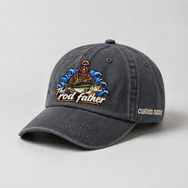 The Rod Father Hat Custom Name Largemouth Bass Embroidered Hat