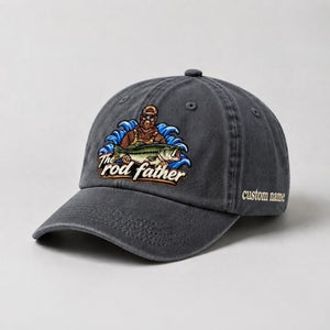 The Rod Father Hat Custom Name Largemouth Bass Embroidered Hat - 1