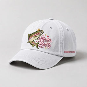 Master Baiter Hat Custom Name Rainbow Trout Embroidered Hat For Women - 4