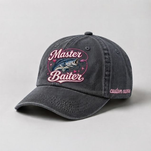Master Baiter Hat Custom Name Catfish Fishing Embroidered Hat For Woman