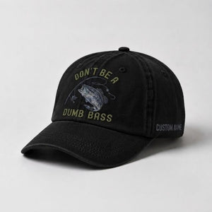 Dont Be A Dumb Bass Hat Custom Name Embroidered Personalized Bass Fishing Dad Hat - 3