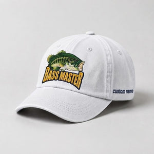 Master Baiter Bass Fishing Hat, Largemouth Bass Embroidered Cap with Custom Name - 4