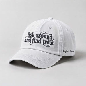 Trout Fishing Hat, Custom Name Embroidered Cap, Personalized Angler Gift - 3