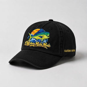 Offshore Mahi Mode Custom Name Embroidered Hat, Saltwater Fisherman Gift - 2