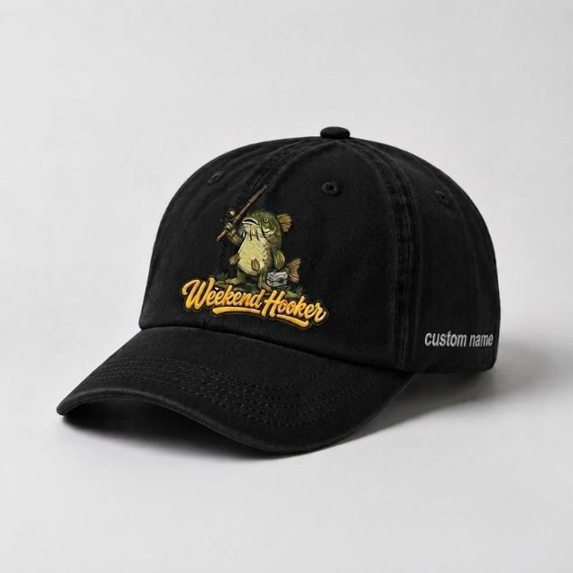 Weekend Hooker Catfish Fishing Custom Name Embroidered Hat For Angler