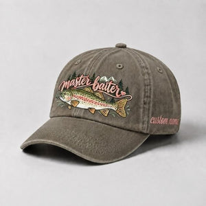 Master Baiter Trout Custom Name Embroidered Hat for Women, Cute Rainbow Trout Fish Embroidery Cap - 6