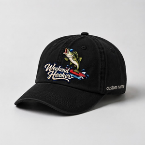 Weekend Hooker Custom Largemouth Bass Embroidered Hat, Surfing Bass Fishing Cap - 2