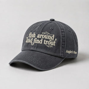 Trout Fishing Hat, Custom Name Embroidered Cap, Personalized Angler Gift - 2